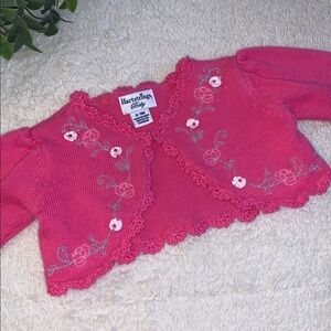 Hartstrings Baby Pink Sweater Shrug 6-9M EUC